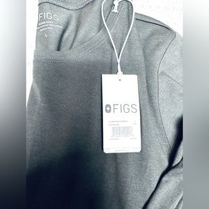 FIGS dark grey soft long-sleeve under scrub shirt
